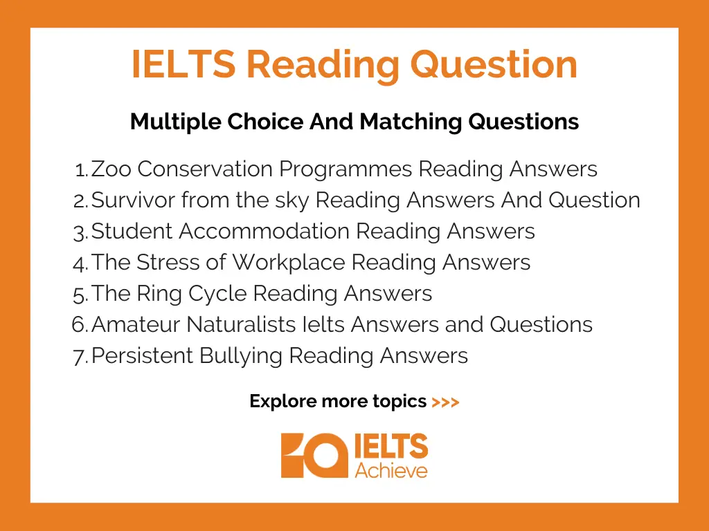 Multiple Choice And Matching Questions IELTS Reading