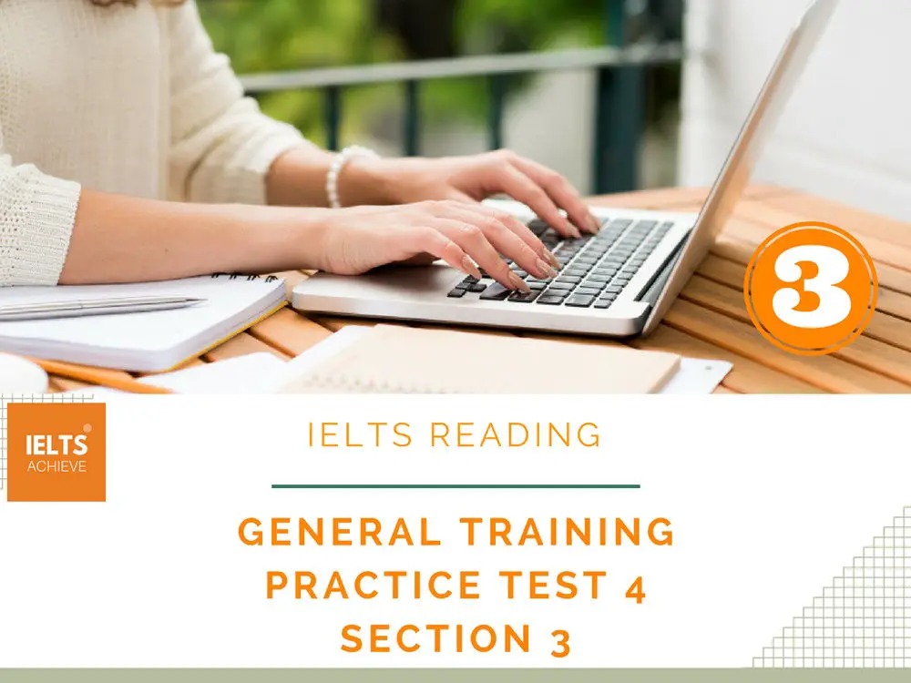 IELTS General Training Reading Practice Test 4.3