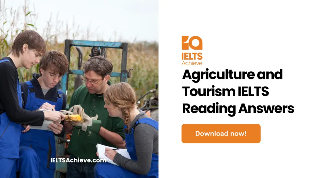 Agriculture and Tourism IELTS Reading Question and Answer