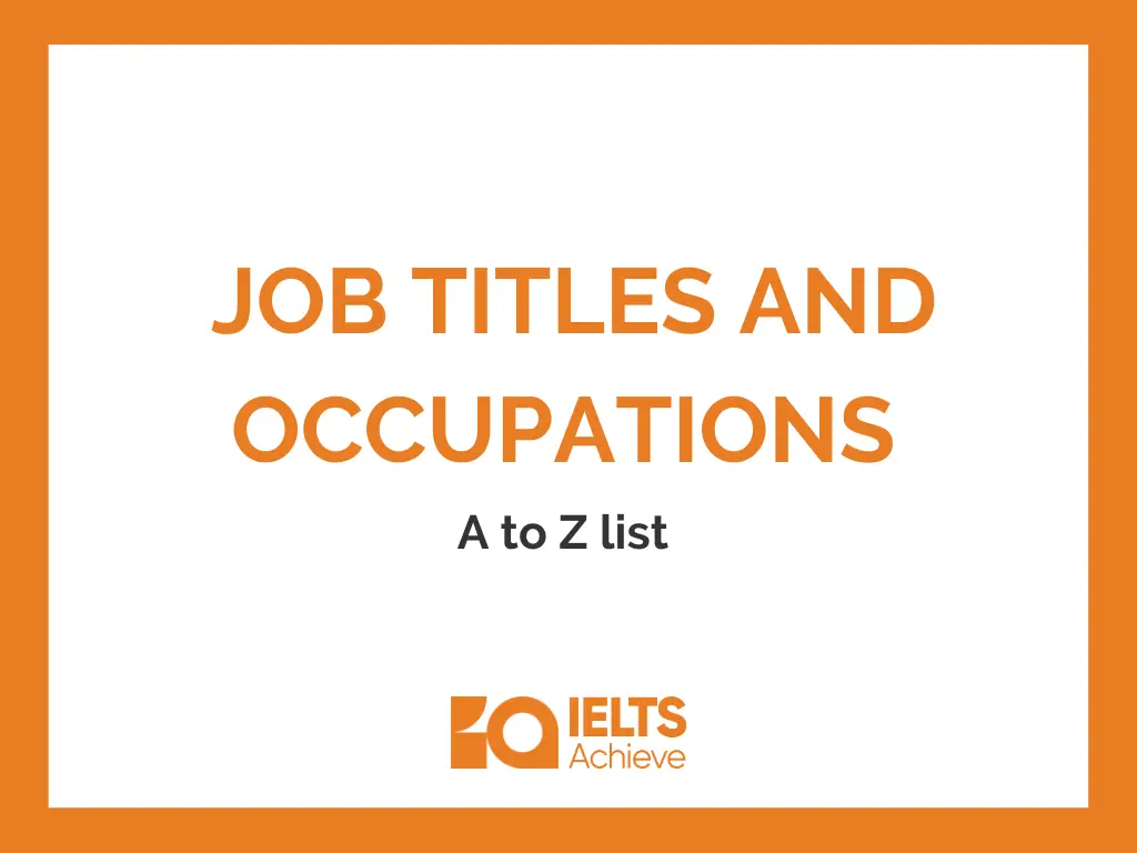 Job Titles and occupations Vocabulary Guide